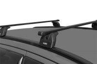 Багажник на крышу Volvo XC60 2008-..., Lux, стальные прямоугольные дуги на интегрированные рейлинги