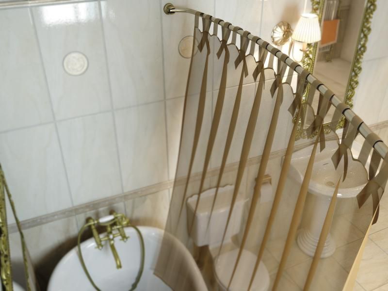 Карниз для ванной комнаты Elghansa Monterno CR-3 Bronze дуговой с кольцами телескопический, бронза
