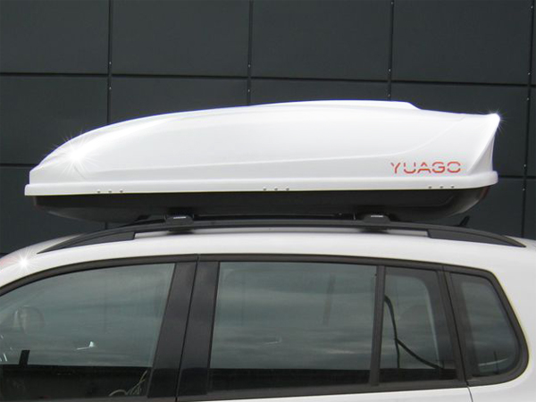 Автомобильный бокс на крышу Avatar EURO, 460 литров, белый глянец, двусторонний