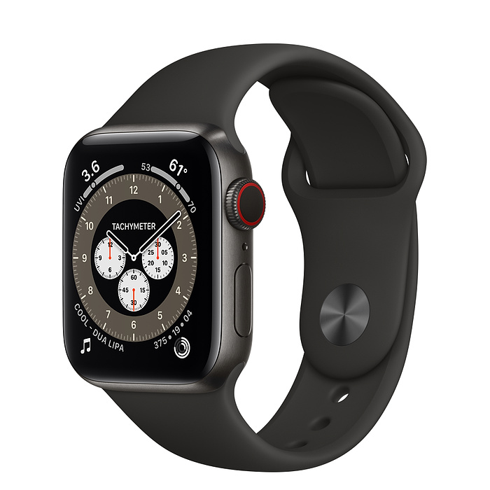Часы Apple Watch Edition Series 6 GPS + Cellular 44mm Space Black Titanium Case with Black Sport Band