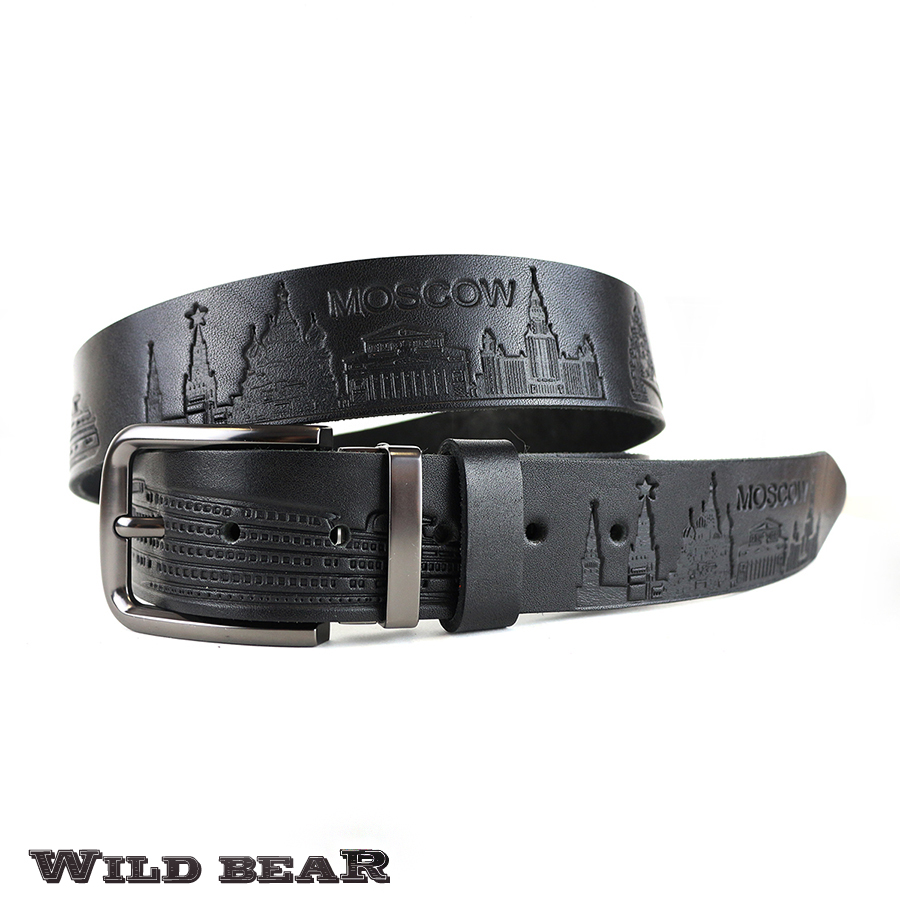 Ремень WILD BEAR RM-050f Black Premium (в деревянном футляре)
