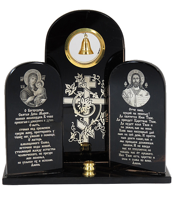 Иконостас  с колокольчиком "Богородица и Иисус с крестом"
