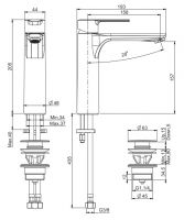 Смеситель для раковины Fima - carlo frattini Mast F3131L  с плоским изливом схема 1