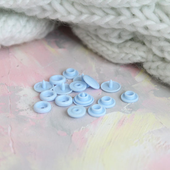 Кнопки пластиковые - Голубые, 12 мм