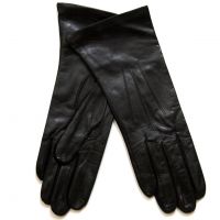 Перчатки демисезонные кожаные женские HRAD 9122 (cashemire) black