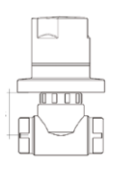 Ventil : divar içindən çəkilən PP-R borular üçün müasir kafelaltı su vintili - klapan, model  LUX - 25 mm (3/4), kod: TK 006