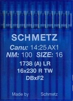 Иглы Schmetz DBxF2 1738 (A) LR №90 10шт