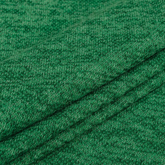 Лоскут трикотажной ткани - Сандра меланж зеленый 25х37 см -Уценка!