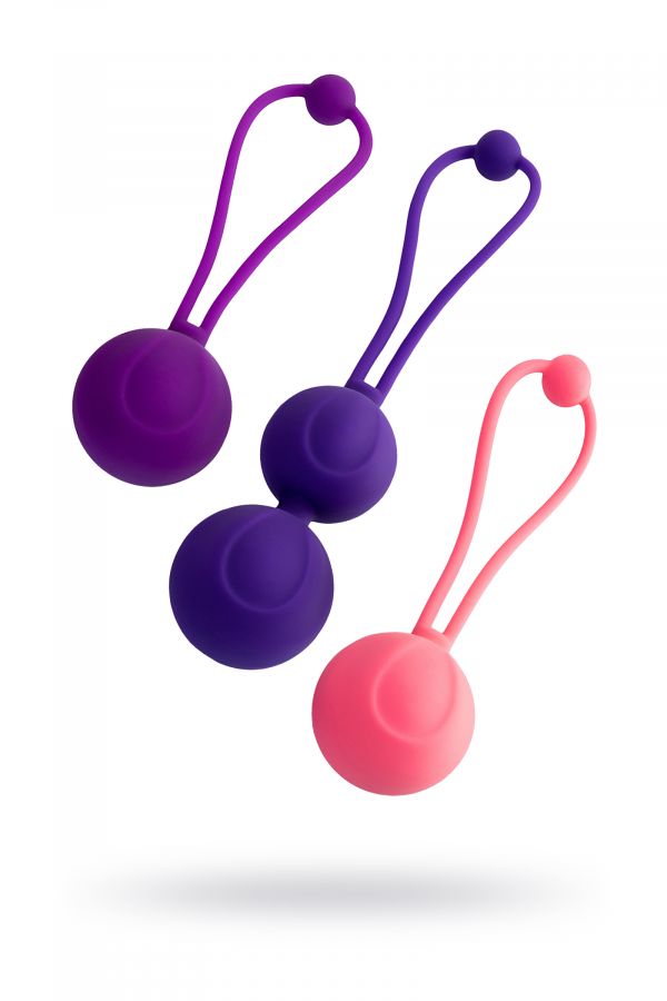 Набор вагинальных шариков L'EROINA by TOYFA Bloom, силикон, фиолетово-розовый, ? 3,1/3,1/2,6-3 см