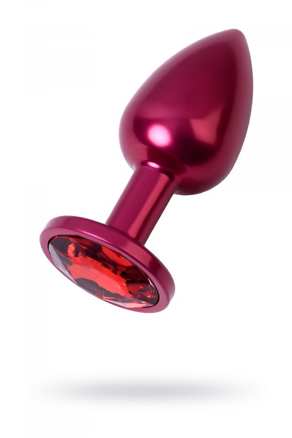 Анальный страз, TOYFA Metal, красный, с кристаллом цвета рубин, 7,2 см, ?2,8 см, 50 г
