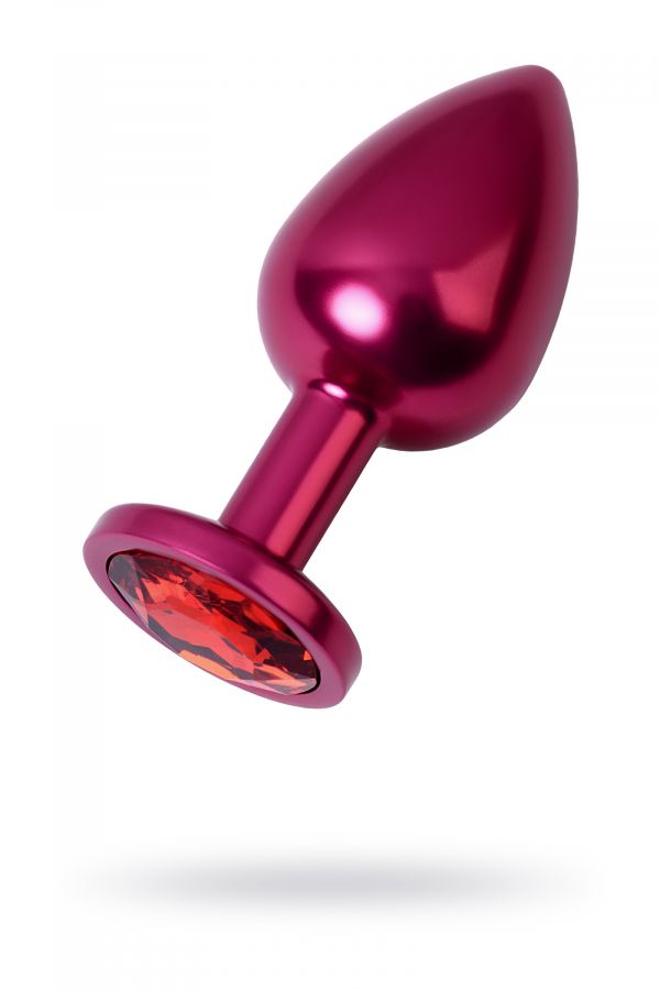 Анальный страз Metal by TOYFA, металл, красный, с кристалом цвета рубин 8,2 см, ?3,4 см, 85 г.