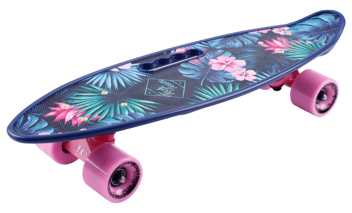 Скейтборд пластиковый Fishboard 23 print цветы