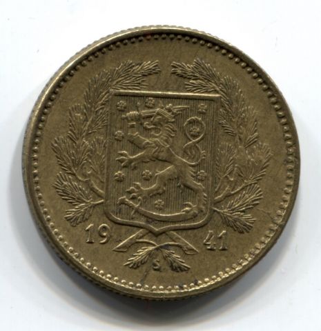 5 марок 1941 Финляндия XF