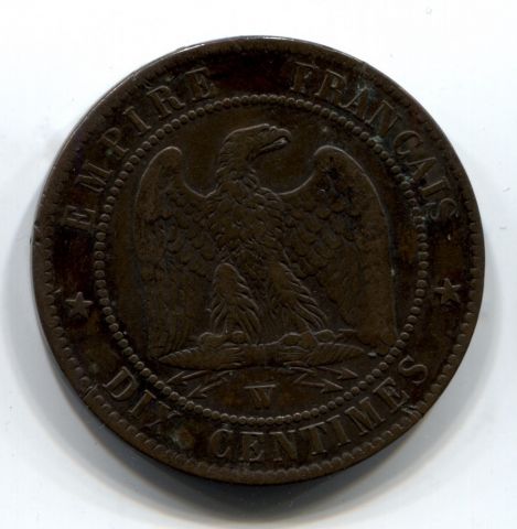 10 сантимов 1854 W Франция XF