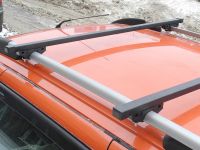 Багажник на рейлинги (эконом) на Ладу Ларгус, Евродеталь, стальные дуги