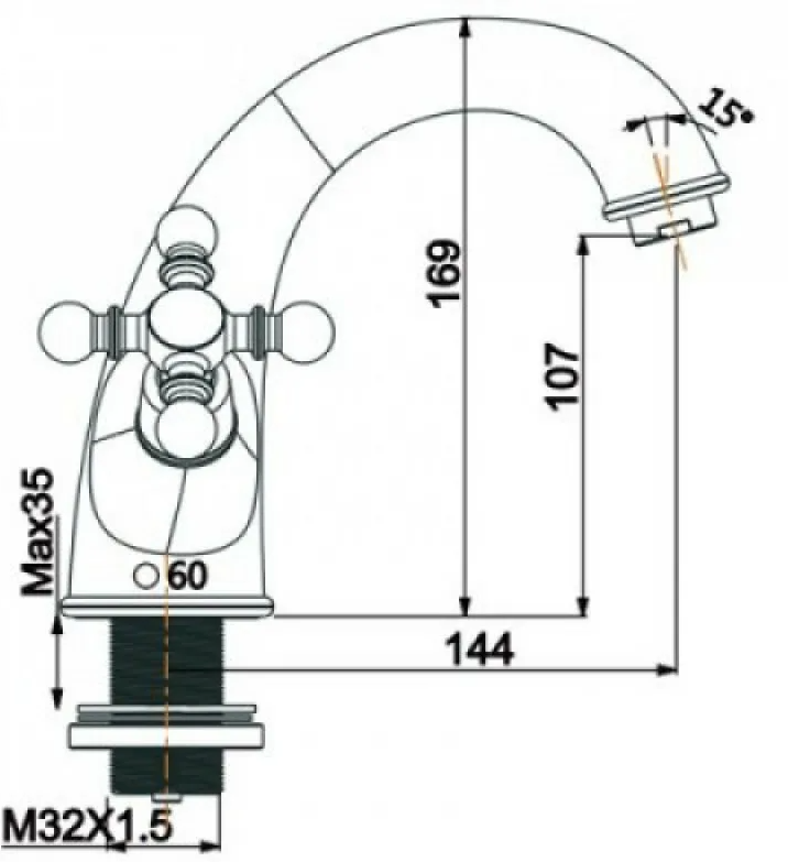 Бронзовый смеситель для раковины Gappo G1089-4