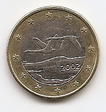 1 евро Финляндия 2002 регулярная из обращения