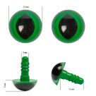 Глазки для игрушек пластиковые винтовые кошачьи 12 мм (130102 зеленый)