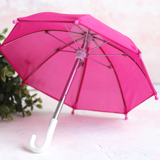Зонтик для куклы - Малиновый - 22 см.