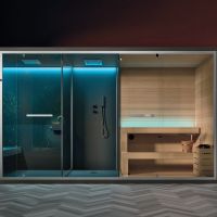 Хаммам со встроенным душем, душевым пространством и сауной Hafro Ethos 400х150 схема 7