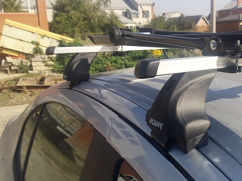 Багажник на крышу Peugeot 408, Атлант, прямоугольные дуги