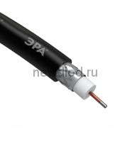 ЭРА Кабель коаксиальный RG-6U, 75 Ом, CCS/(оплётка Al 64%), PE, цвет чёрный, бухта 100 м,