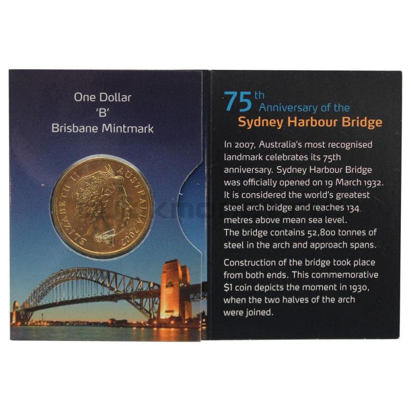 1 доллар 2007 Австралия 75 лет мосту Харбор-Бридж
