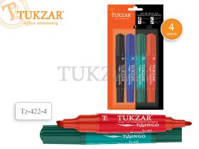 Набор маркеров 2-х сторонних перманентных "Twingo", 4 цвета (арт. tz 422-4k)