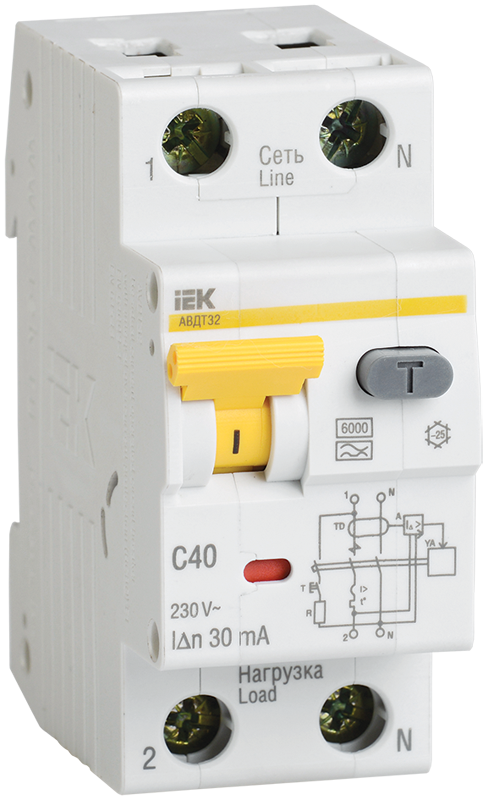 Автоматический выключатель дифференциального тока IEK MAD22-5-050-C-100