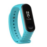 Силиконовый ребристый ремешок для Mi Band 3/4 (Цвет морской волны)