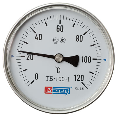 Термометр Метер ТБ-100-1 (с латунной гильзой G1/2) шток 80 мм