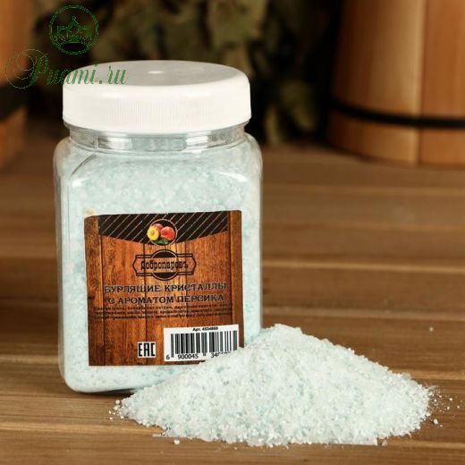 Бурлящие кристаллы "Добропаровъ" из персидской соли с ароматизатором персик, 350 гр