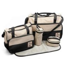 Сумка для мамы, набор из 5 предметов - стильный комплект сумок для прогулки с ребенком. 