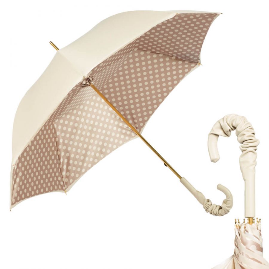 Зонт-трость Pasotti Ivory Pois Pelle