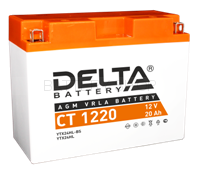 20Ah Delta 12V CT 1220 AGM с эл. (018 901 V, Y50-N18L-A3, YTX24HL-BX, YTX24HL)