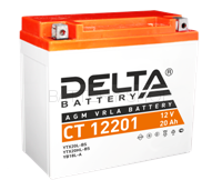20Ah Delta 12V CT 12201 AGM с эл. (018 901 V, YTX20HL-BS, YTX20L-BS, YB16L-B, YB18L-A)
