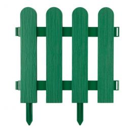 Забор декоративный №7 «Штакетник», 7 секций, 230 х 30 см, цвет Зелёный | Разное для дачников
