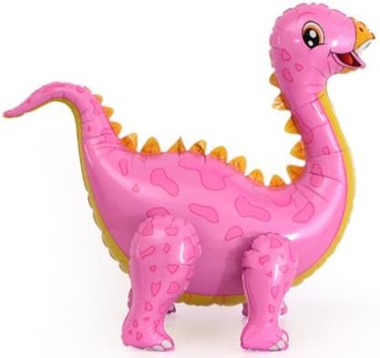 Стегозавр розовый ходячий динозавр шар фольгированный с воздухом