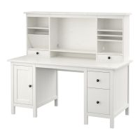 HEMNES ХЕМНЭС, Стол с дополнительным модулем , белая морилка, 155x137 см - 992.783.91