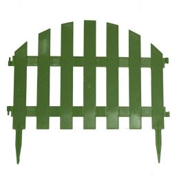 Забор для клумб №2, 300 х 28 см, 7 Секций, цвет Зелёный