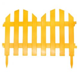 Забор для клумб №4, 300 х 28 см, 7 Секций, цвет Жёлтый