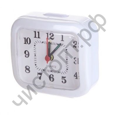 Часы -будильник настол. Perfeo Quartz "PF-TC-004", прямоугольные 8*7,5 см, белые