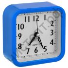 Часы -будильник настол. Perfeo Quartz "PF-TC-019", квадратные 10*10 см, синие