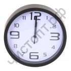 Часы настенные Perfeo "PF-WC-001", круглые д. 20 см, чёрный корпус / белый циферблат