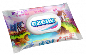 ТМ «Ozone» 48 влажная туалетная бумага детская