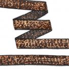фото Тесьма с пайетками  на сетке ширина 30 мм. цвет черный (TDF03011 черный/ темное золото)