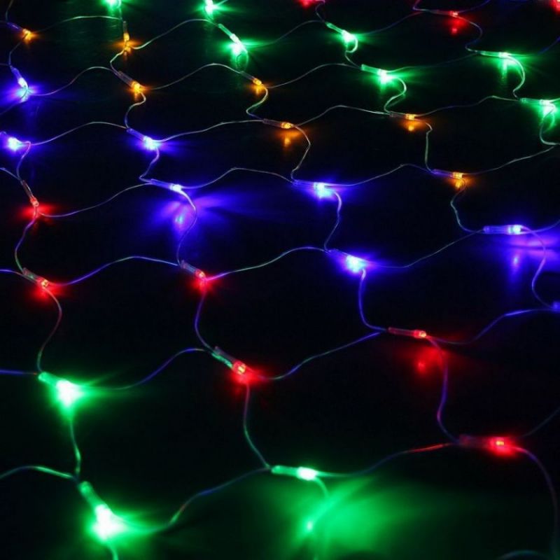 Электрогирлянда «Сетка» 200 LED, 1.5*2 М, Цвет Свечения Разноцветный