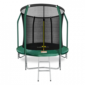 Батут Arland 8FT премиум с внутренней страховочной сеткой и лестницей (Dark green)