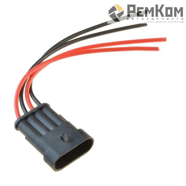 RK04108 * Разъем 4-х контактный штыревой с проводами сечением 0,75 кв.мм, длина 120 мм