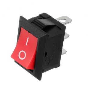 Выключатель клавишный квадратный ON-OFF Mini без подсветки "Red" (3-х контактный)